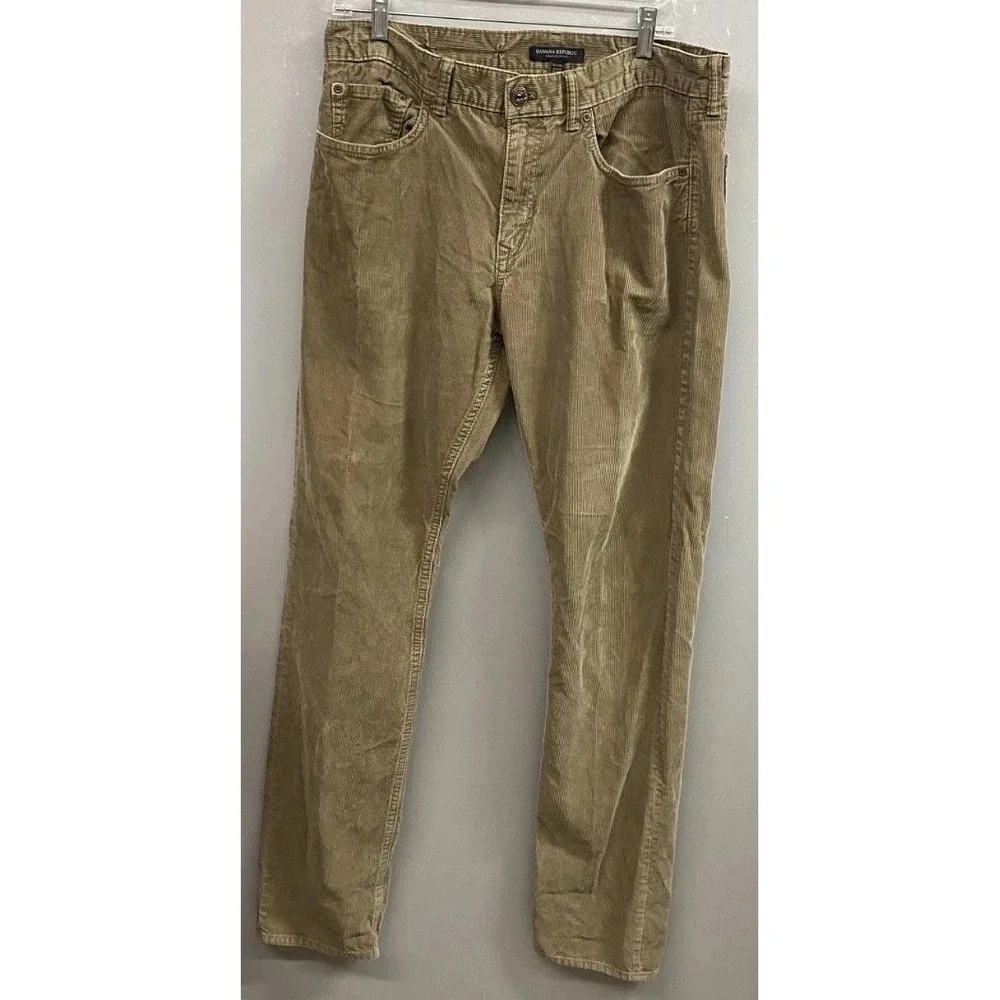 Banana Republic Corduroy Pants Mens 35x36 Brown Pima Cotton Straight Leg Casual